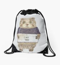i like you Drawstring Bag