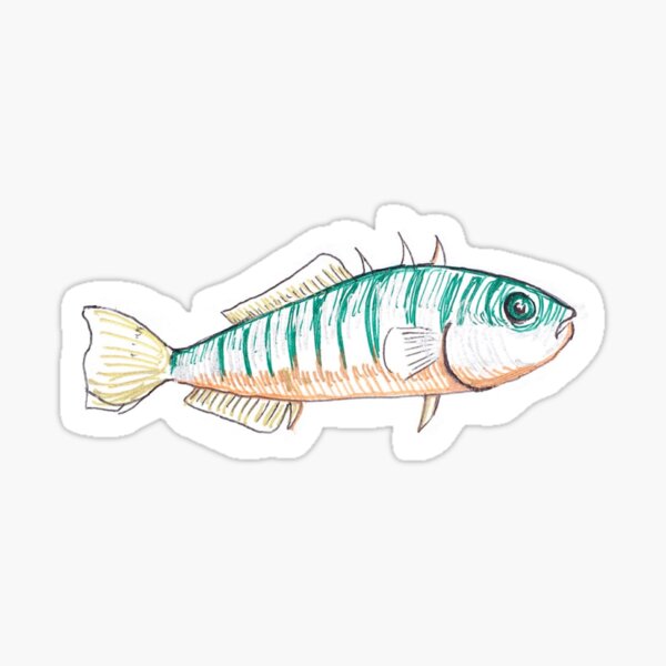 Item preview, A small stripey stickleback designed and sold by MarthaArt.