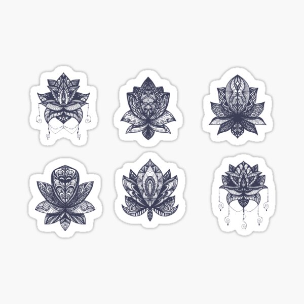 Mandala Lotus Flowers stickers pack Sticker