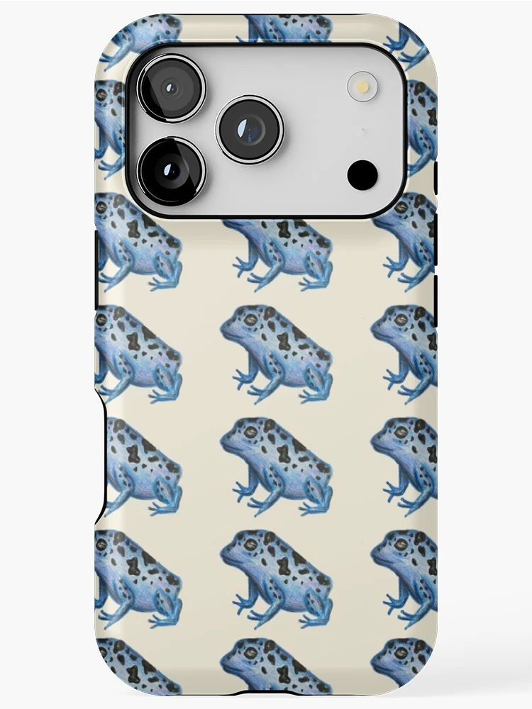 Thumbnail 1 of 4, iPhone Case, Blue Frog Pattern designed and sold by CreativeDragon1.