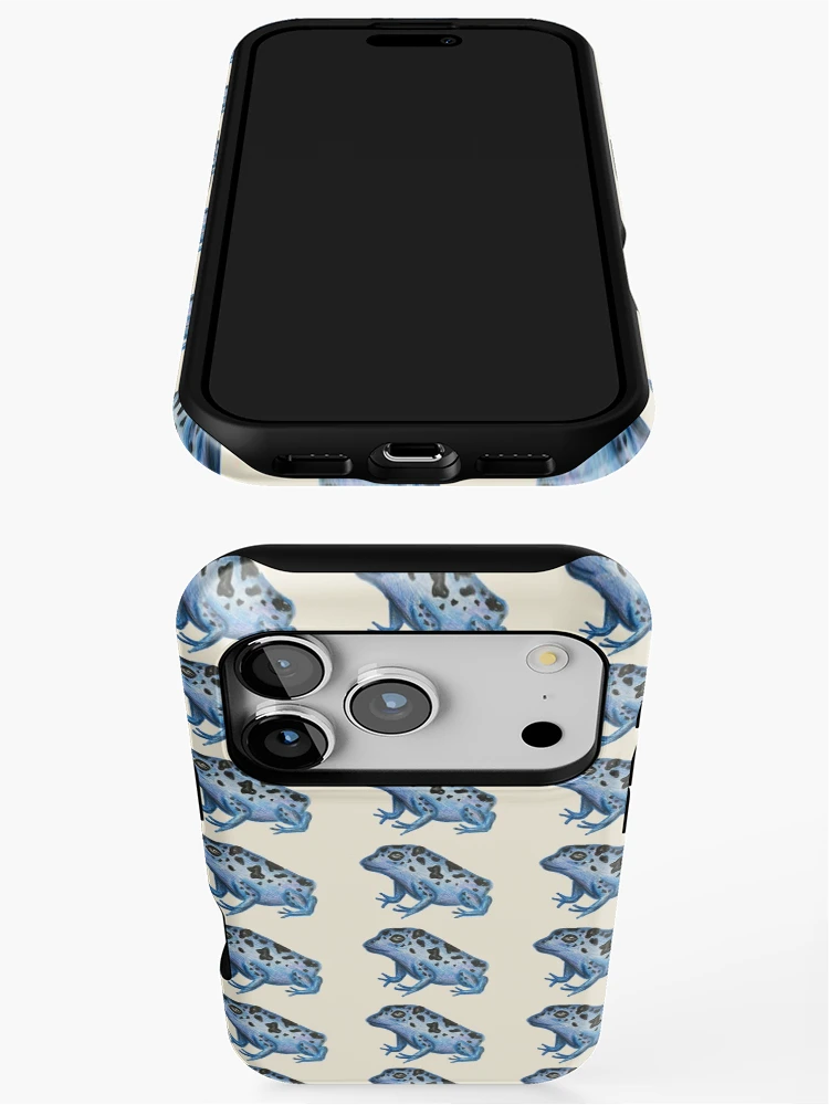 Thumbnail 3 of 4, iPhone Case, Blue Frog Pattern designed and sold by CreativeDragon1.