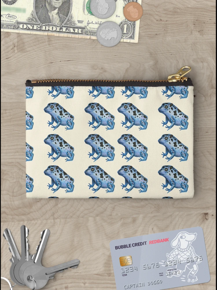 Thumbnail 3 of 4, Zipper Pouch, Blue Frog Pattern designed and sold by CreativeDragon1.