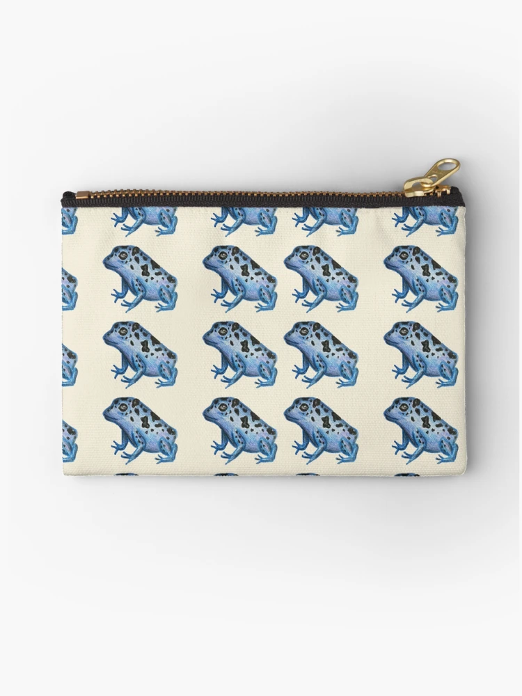 Thumbnail 1 of 4, Zipper Pouch, Blue Frog Pattern designed and sold by CreativeDragon1.