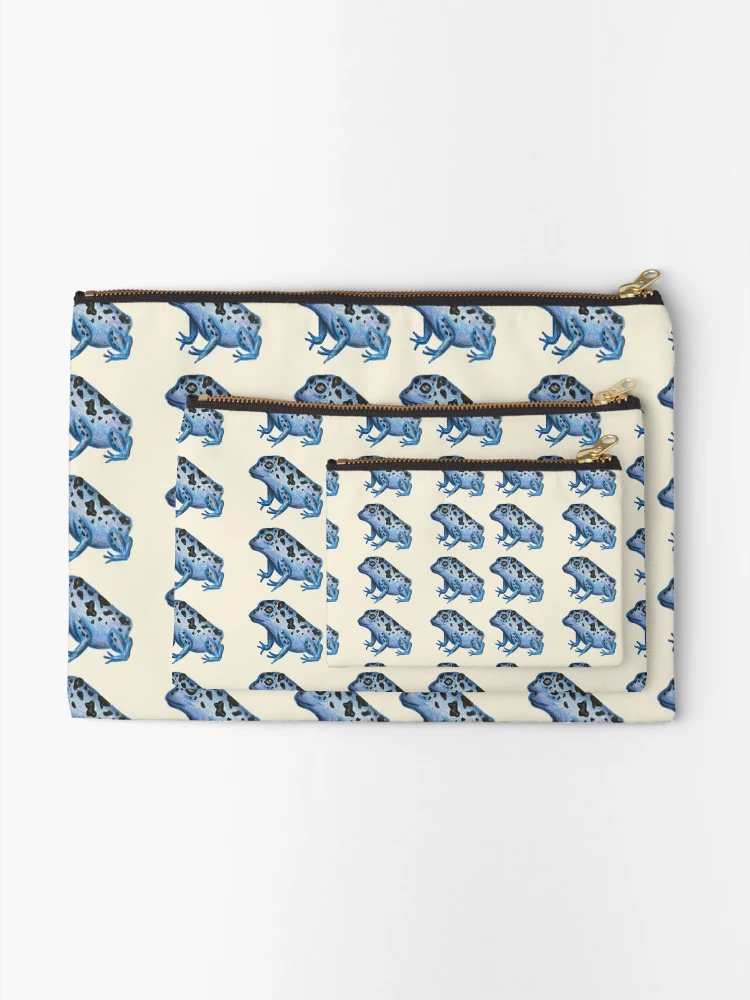 Thumbnail 2 of 4, Zipper Pouch, Blue Frog Pattern designed and sold by CreativeDragon1.
