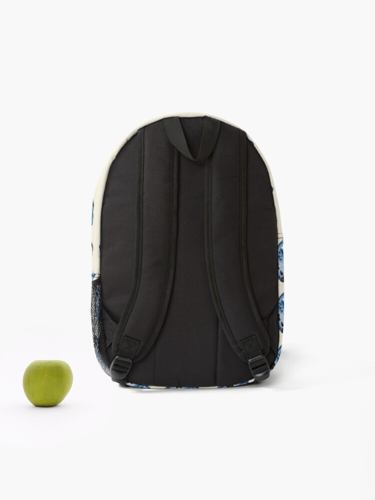 Thumbnail 2 of 3, Backpack, Blue Frog Pattern designed and sold by CreativeDragon1.