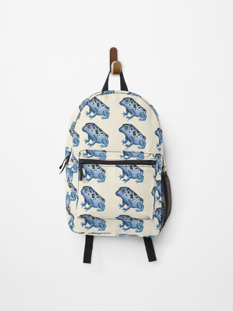Thumbnail 1 of 3, Backpack, Blue Frog Pattern designed and sold by CreativeDragon1.