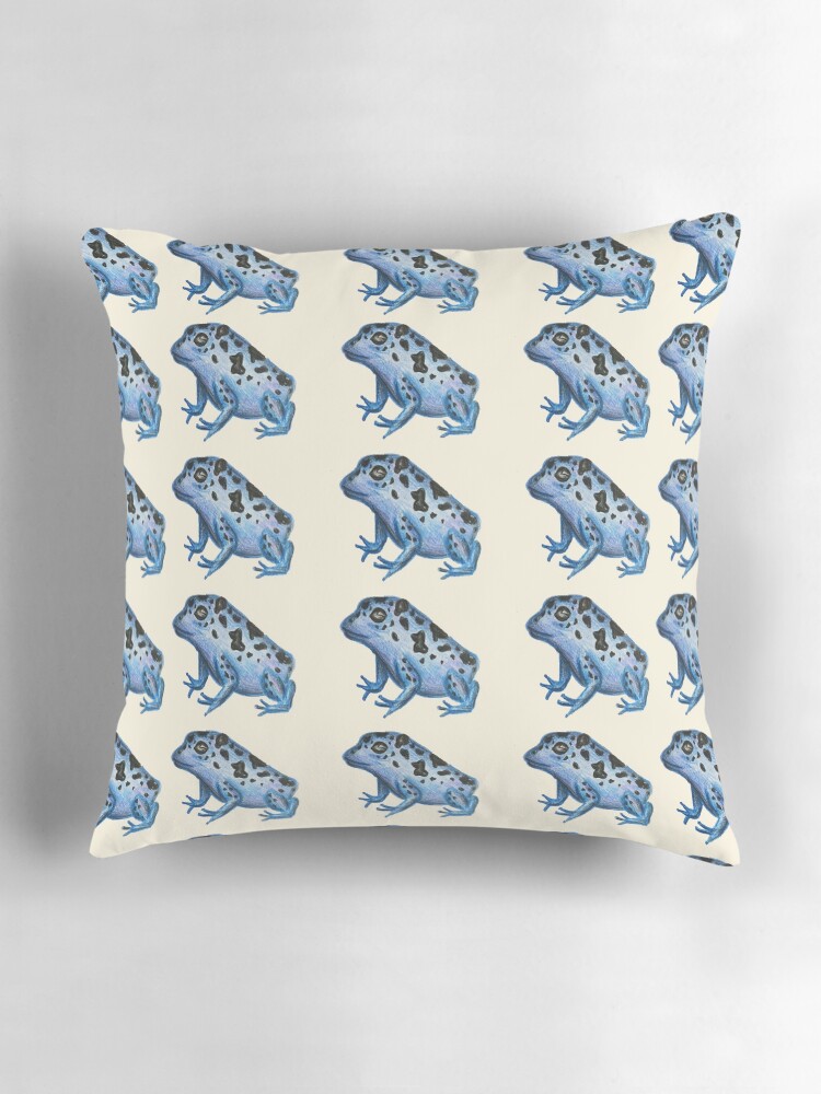 Thumbnail 3 of 4, Pillow, Blue Frog Pattern designed and sold by CreativeDragon1.
