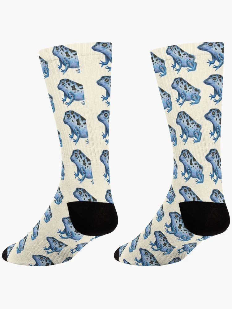 Thumbnail 4 of 5, Socks, Blue Frog Pattern designed and sold by CreativeDragon1.