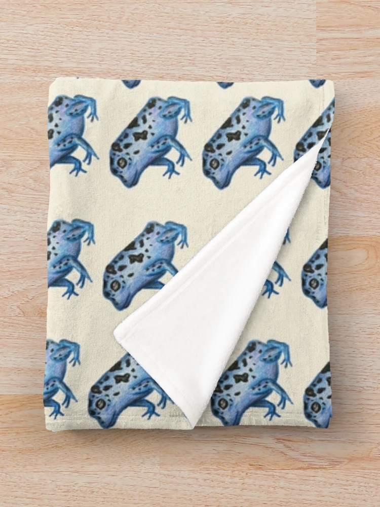 Thumbnail 3 of 6, Throw Blanket, Blue Frog Pattern designed and sold by CreativeDragon1.