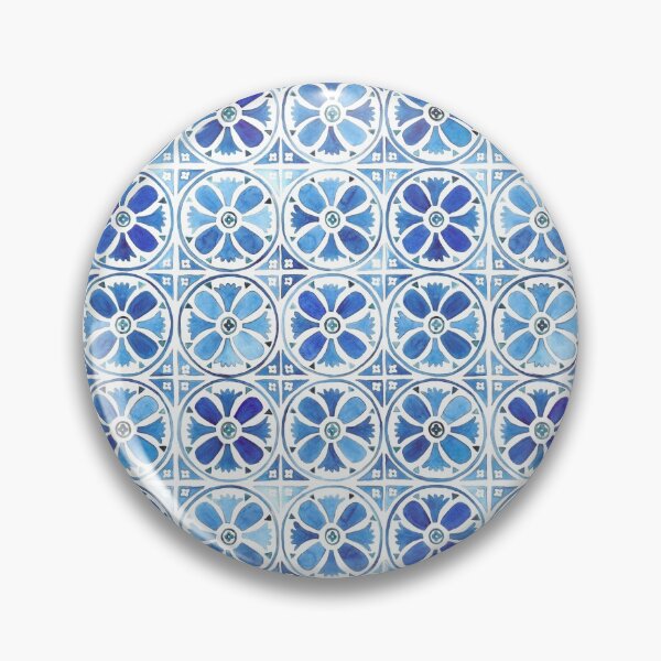 Item preview, Blue Circle Flower Pattern designed and sold by cifamose.
