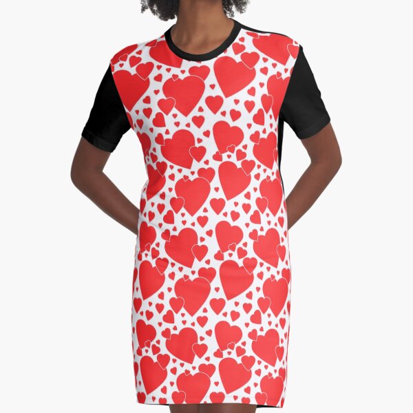 Valentine Hearts Graphic T-Shirt Dress