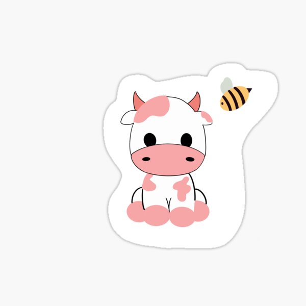 Strawberry Cow Sticker By Chloezir Redbubble - pink strawberry cow roblox logo