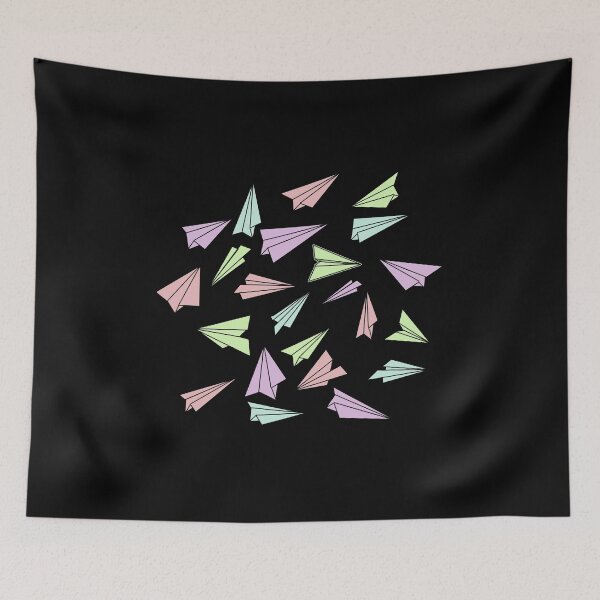 Item preview, Pastel colors doodle of paper planes pattern designed and sold by msro1.