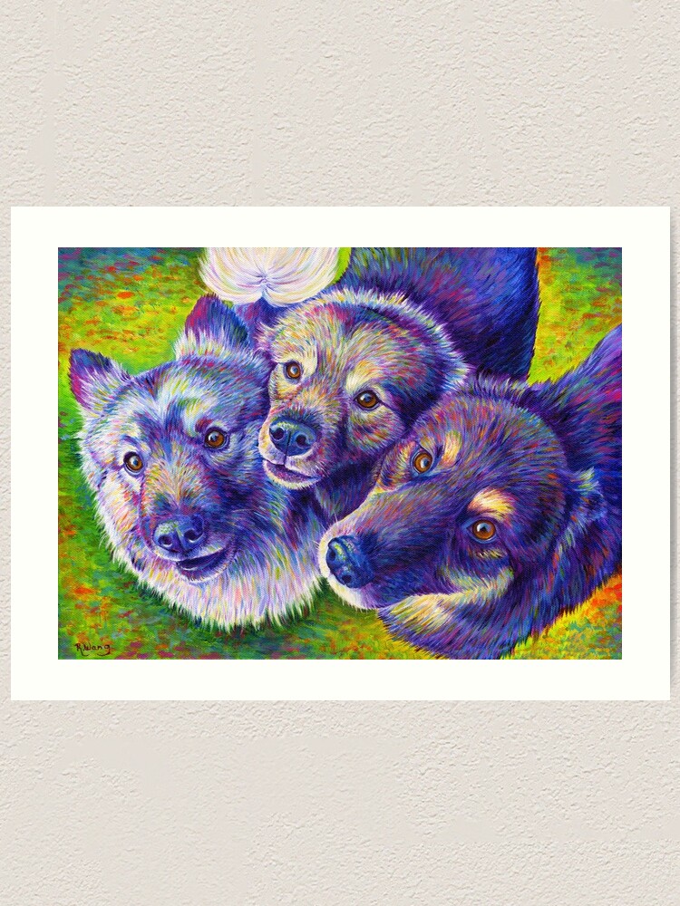 Alternate view of Three Amigos Colorful Dogs Art Print