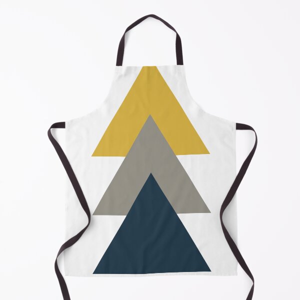 Item preview, Triangle Trio. Minimalist Geometric in Light Mustard Yellow, White, Grey, and Navy Blue designed and sold by kierkegaard.