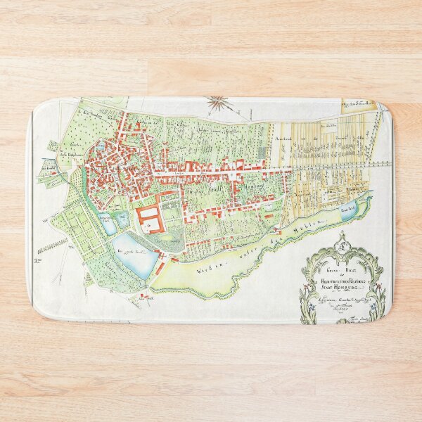 Item preview, Vintage Homburg Germany Map (1787) designed and sold by BravuraMedia.