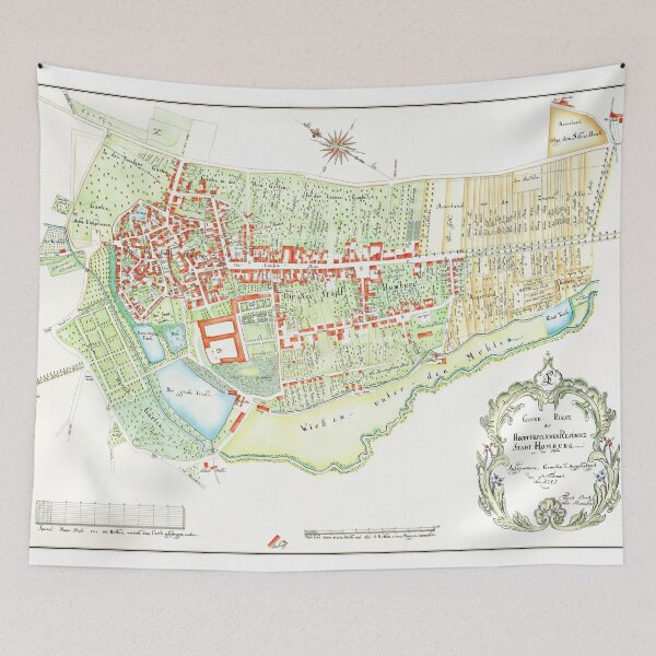 Item preview, Vintage Homburg Germany Map (1787) designed and sold by BravuraMedia.