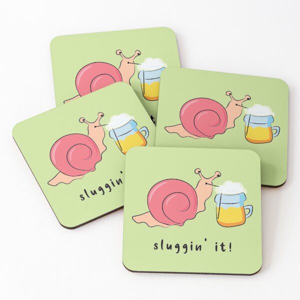 Item preview, Kawaii Snail slugging Beer, Snail Drinking beer designed and sold by DD1492.