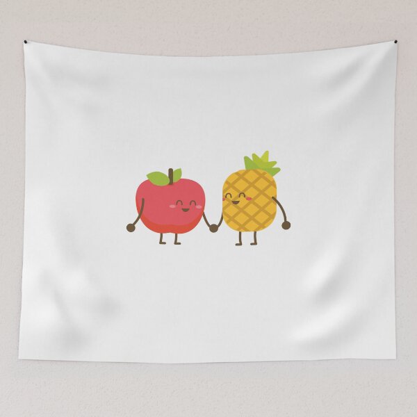 Item preview, cheerful fruit friends apple and pineapple designed and sold by lsvds.
