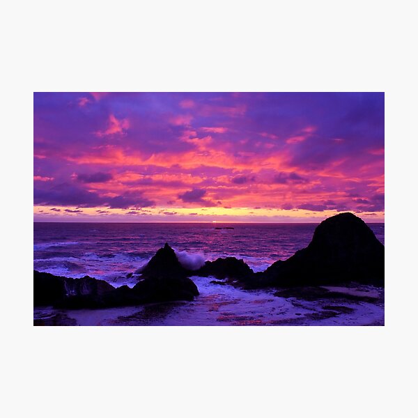 Pink Sunset on the Oregon Coast Photographic Print