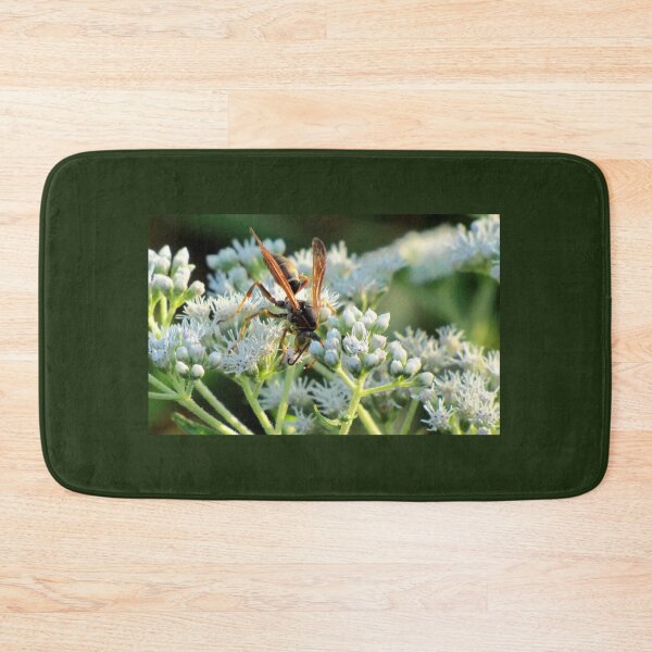 Item preview, Male Northern Paper Wasp On Boneset Flowers designed and sold by Jean Gregory Evans.