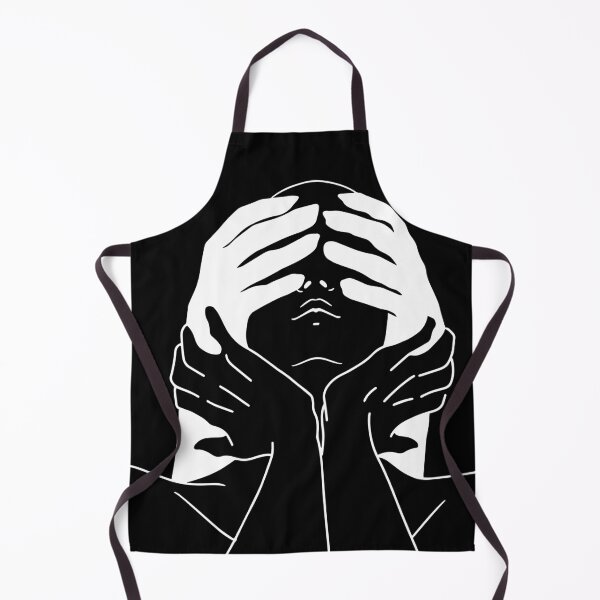 Item preview, The multiple hands that cover the eyes of the being/ white on black / white line designed and sold by Mariuki Flow.