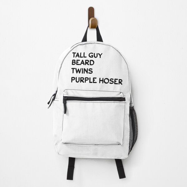Tall Guy Beard Twins Purple Hoser T-shirts Backpack