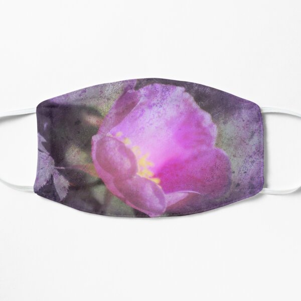 Old fashioned pink rose, purple texture Mask
