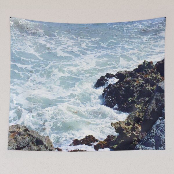 Item preview, BLUE OCEAN WAVES / Tumbled / Ocean Water / Mexico / Rocky Shore / Churning Water designed and sold by artenvironments.
