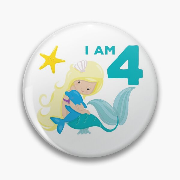 Item preview,  that proudly says "I'm 4!". A cute gift with a mermaid and starfish design designed and sold by Jelisandie.