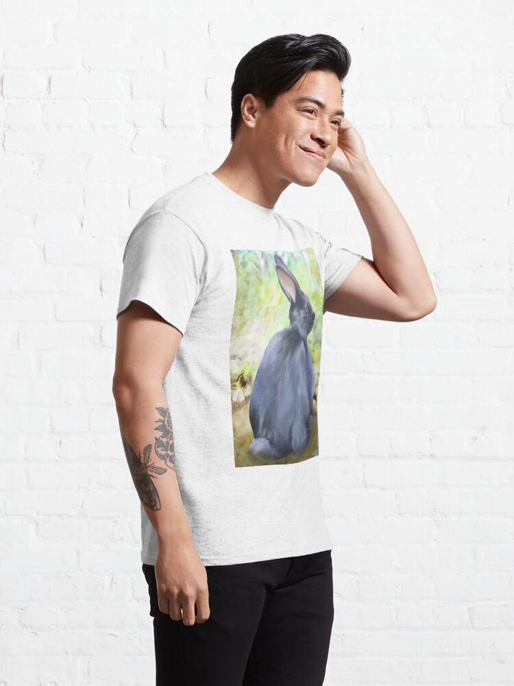 Alternate view of Black Rabbit In The Forest Classic T-Shirt