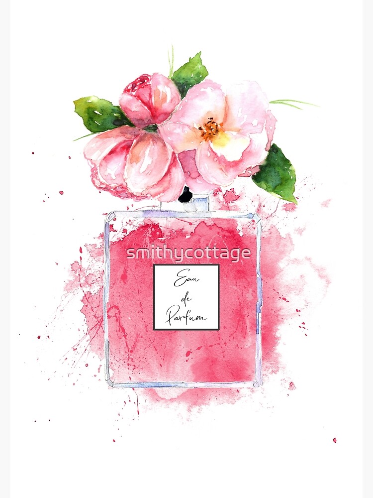 Pink Fashion Art, Watercolor Ombre Perfume Bottle Poster for Sale by  smithycottage
