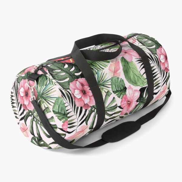 Item preview, Tropical Leaves and Flowers with Pink Background designed and sold by aprincessinsp.