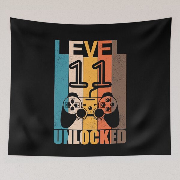 Item preview, Level 11 unlocked Vintage 11th birthday gamer gift designed and sold by kader85.