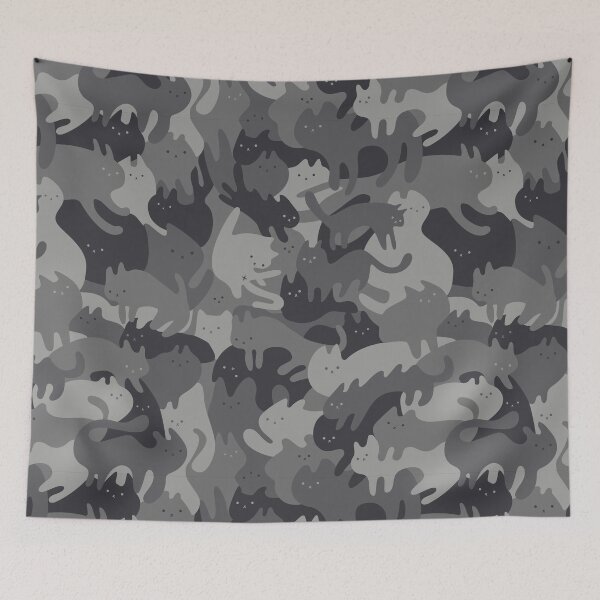 Item preview, CATmouflage - Grey Army Pattern designed and sold by vomaria.