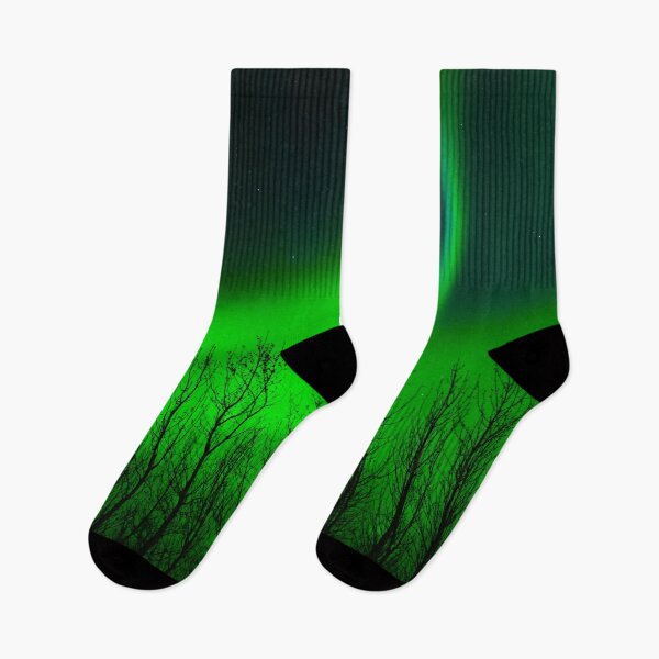 Item preview, trees in green Northern lights in Norway, Aurora designed and sold by Kinisis.