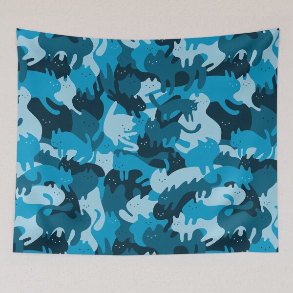 Item preview, CATmouflage - Blue Army Pattern designed and sold by vomaria.