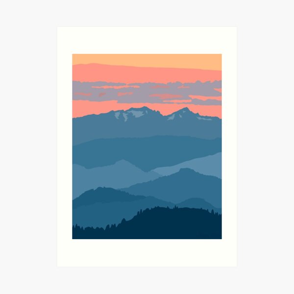 Cascade Mountains Art Print
