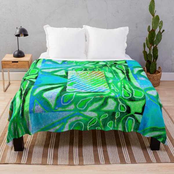 Aperçu de l'œuvre Création abstraite bleu vert mer créée et vendue par OSG369.