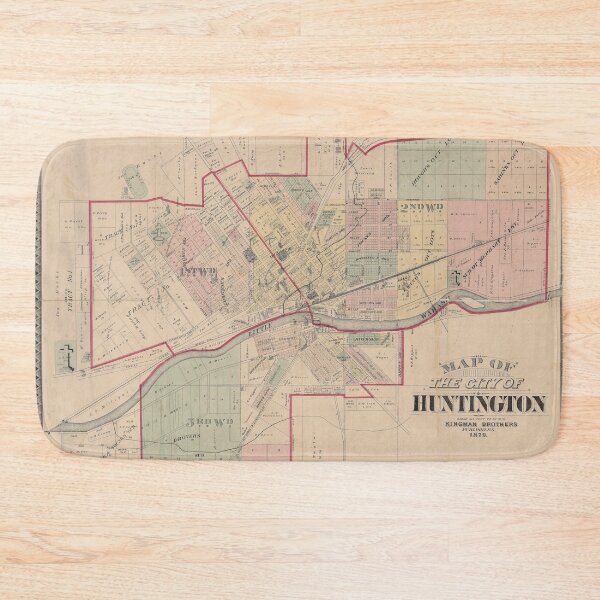 Item preview, Vintage Huntington IN Map (1879) designed and sold by BravuraMedia.