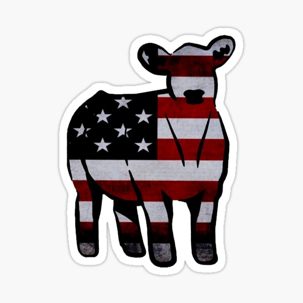 Item preview, American Flag Cow Silhouette  - NOT FOR RESALE WITHOUT PERMISSION designed and sold by l-oh.