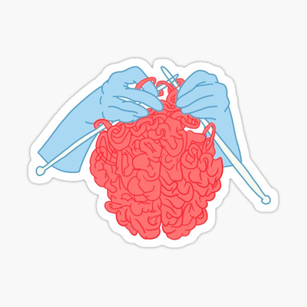 Brain Knitting Sticker