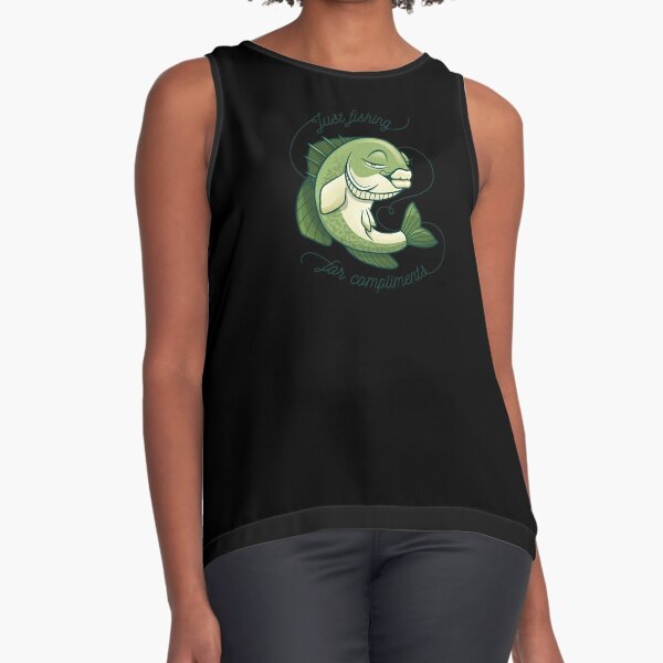 Fishing Fish On Angry Bass Looking Left Women T Shirt Tank Top