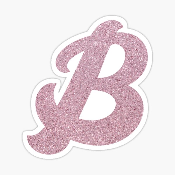 Letter B Pink Glitter Stickers | Redbubble