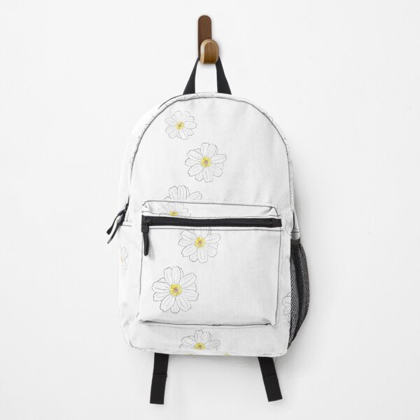 White Zinnia Flower Backpack