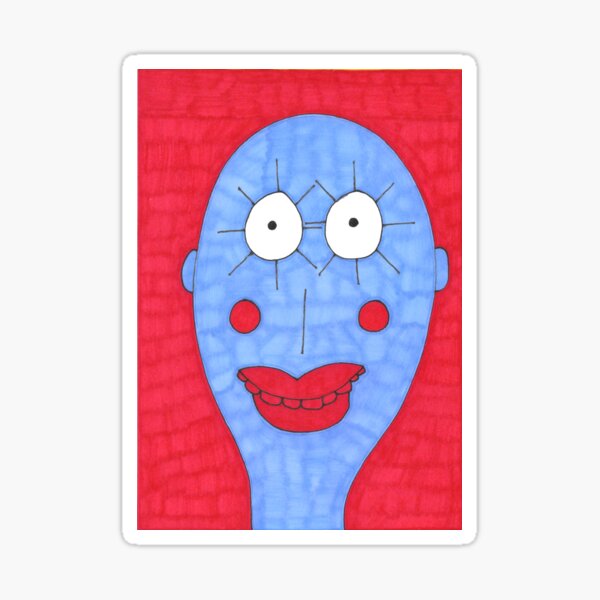 Blue and Red Man Sticker