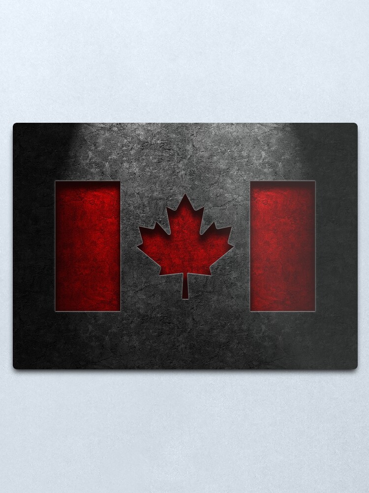 Alternate view of Canadian Flag Stone Texture Metal Print