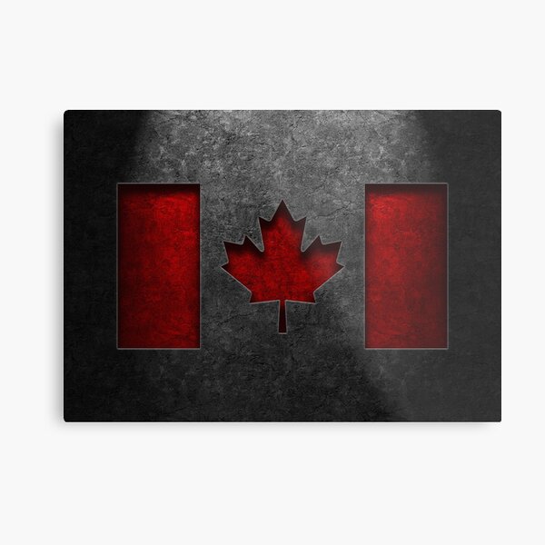 Canadian Flag Stone Texture Metal Print