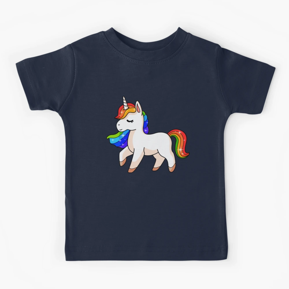 Rainbow unicorn print Kids T-Shirt for Sale by Emily H