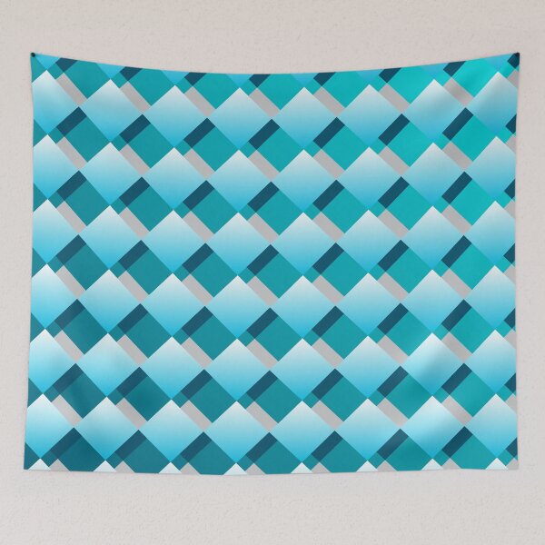 Item preview, Teal & Blue Overlayed Diamond Pattern designed and sold by StupidHeadArt.